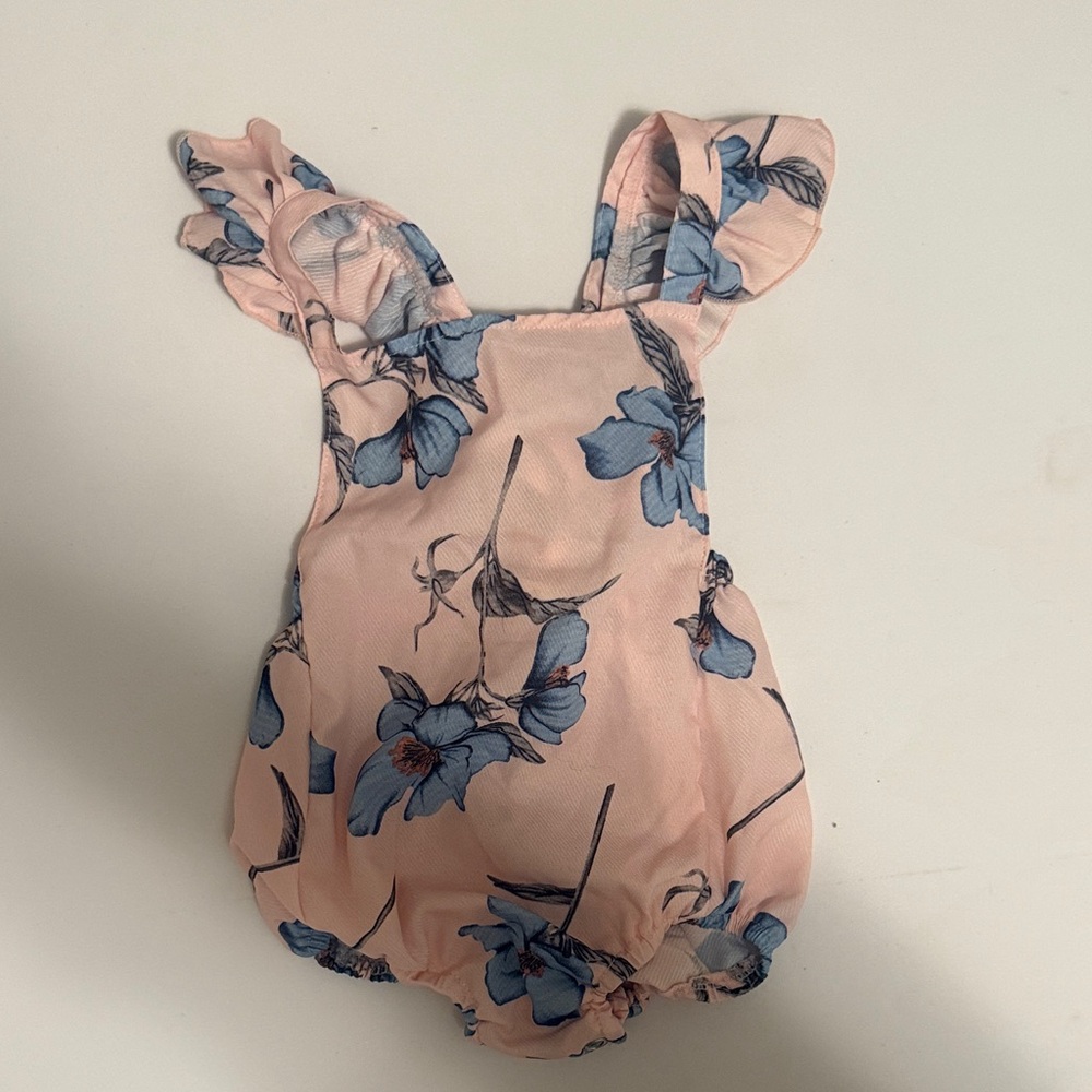 Baileys Blossoms Floral Ruffle Baby Romper